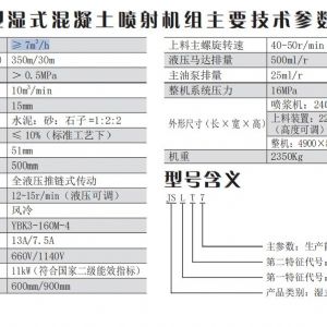 JSLT7 型濕式混凝土噴射機組 （新型礦用遠距離噴射機組）